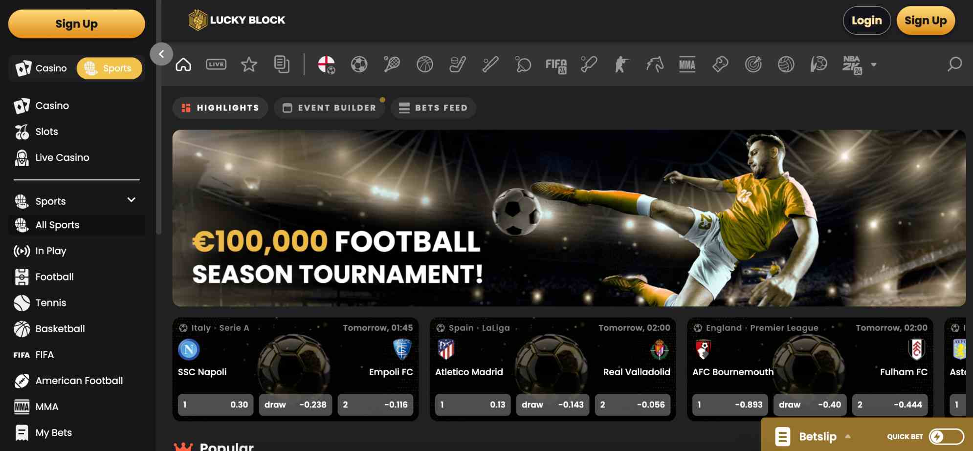 Lucky Block sports betting platform 
