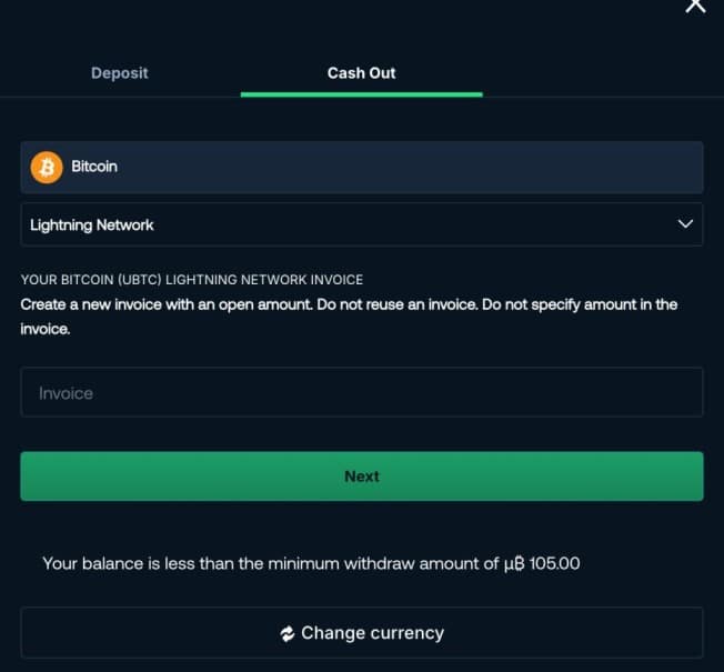 Instant BTC withdrawals Betpanda