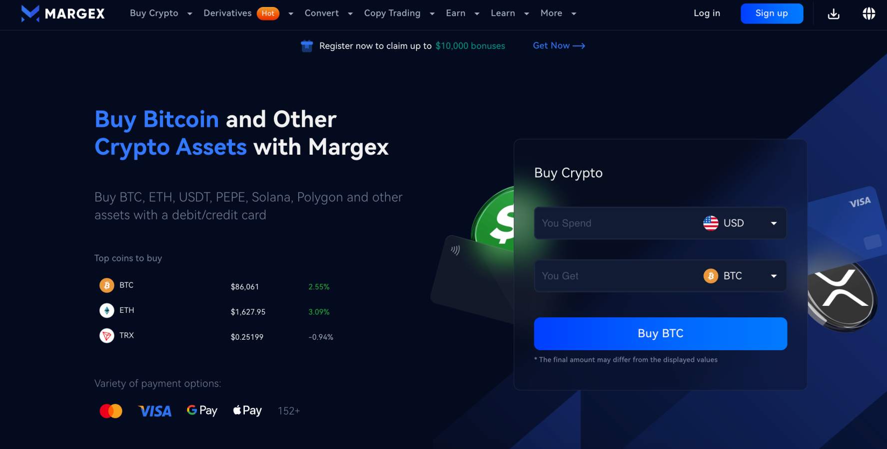 Margex buy crypto with fiat