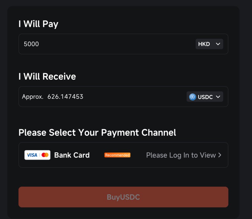 Buy crypto in Hong Kong with debit card