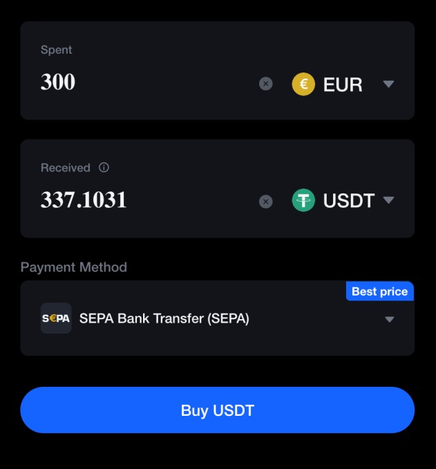 MEXC buy crypto with fiat