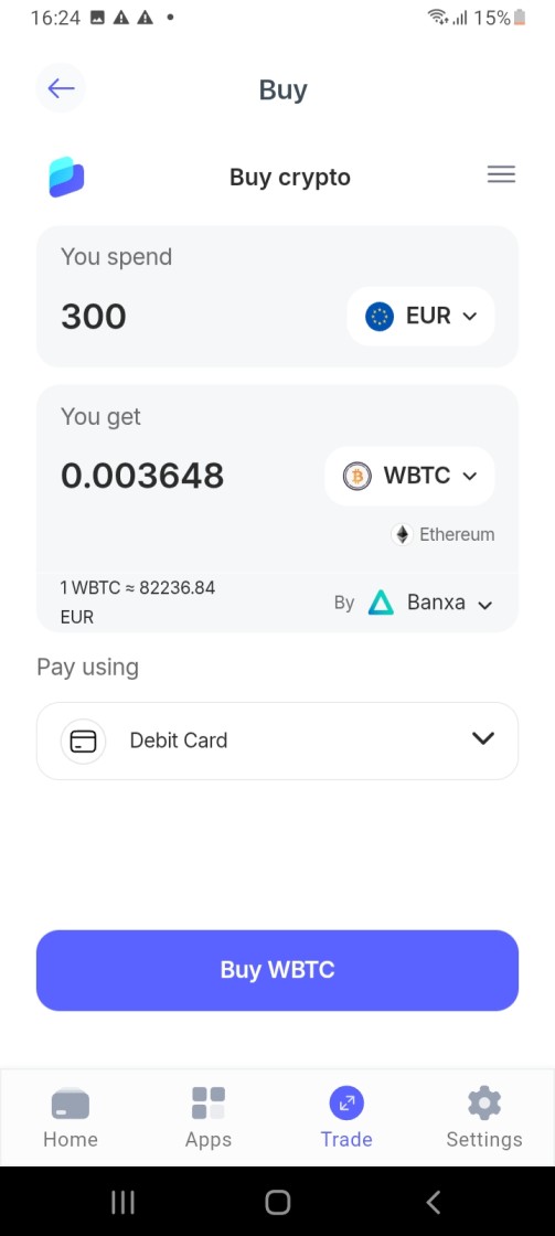 Best Wallet buy crypto with fiat 