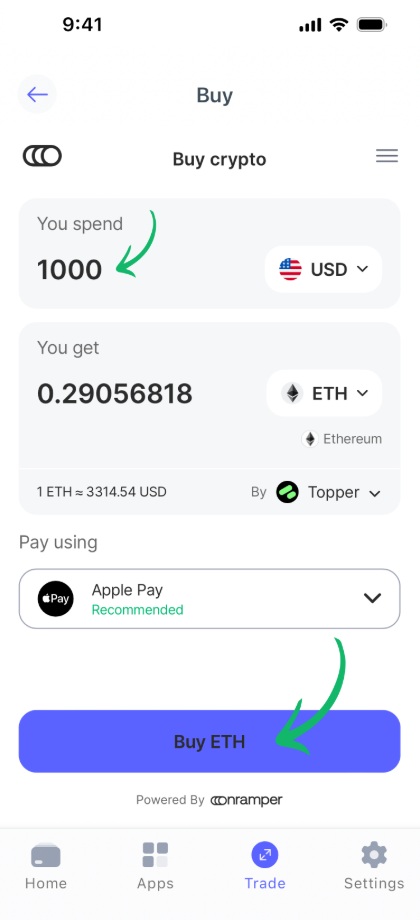 Buy ETH on Best Wallet