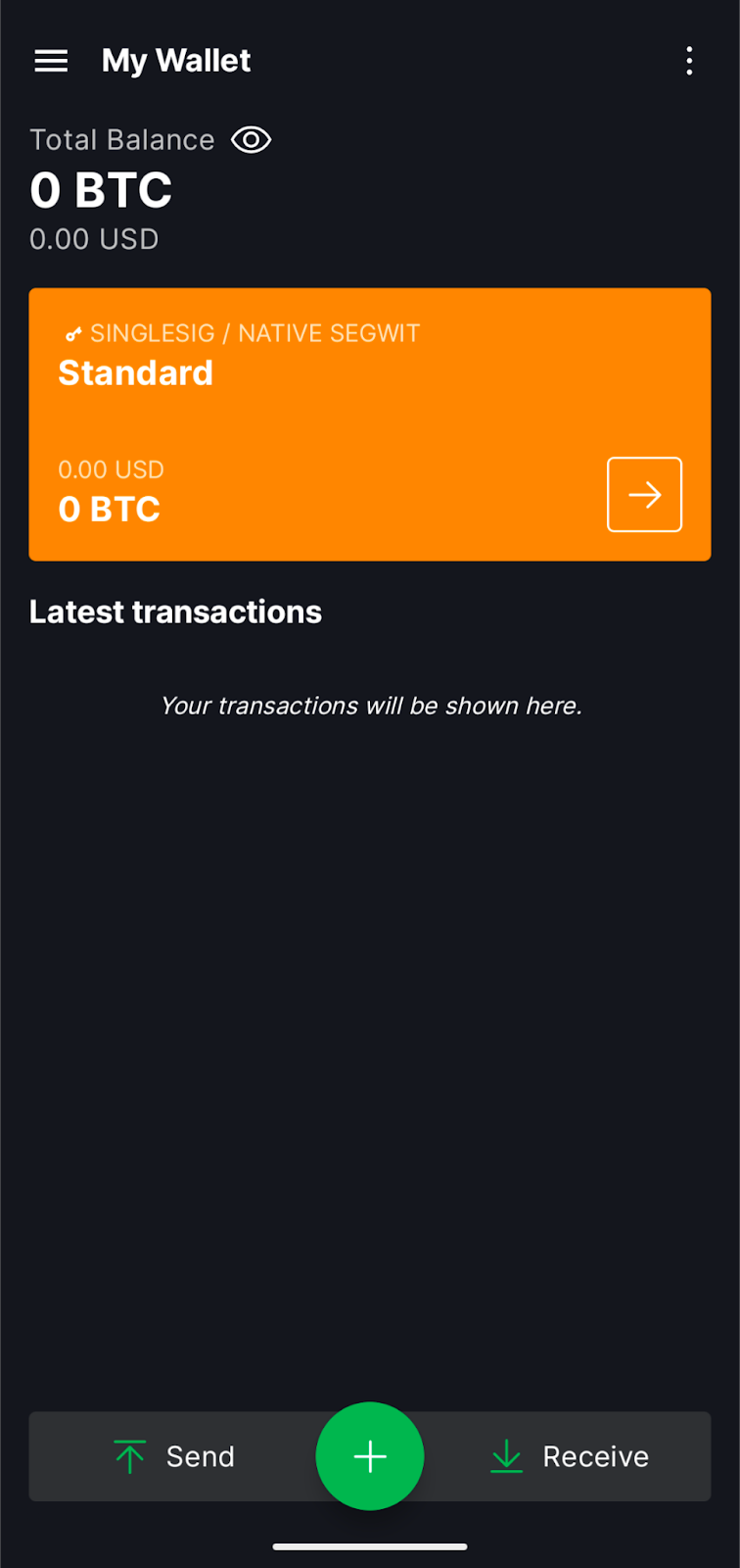 blockstream single wallet view