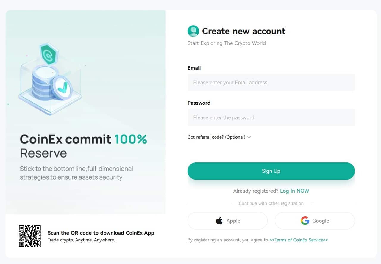 coinex signup
