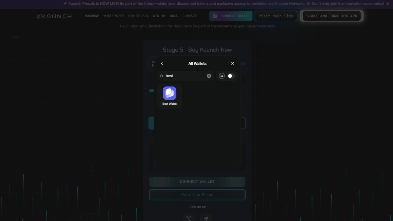Kaanch Network connect wallet