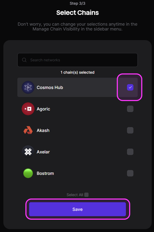 Keplr chain list