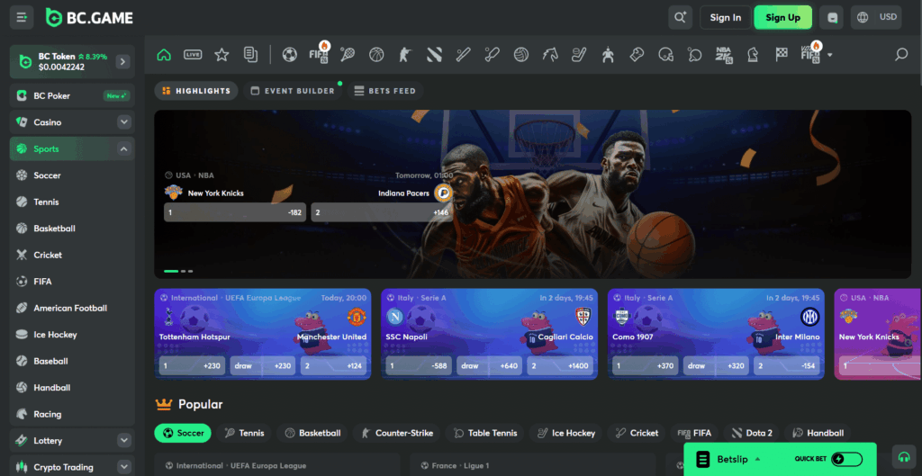 Bet on basketball and NBA at BC.Game