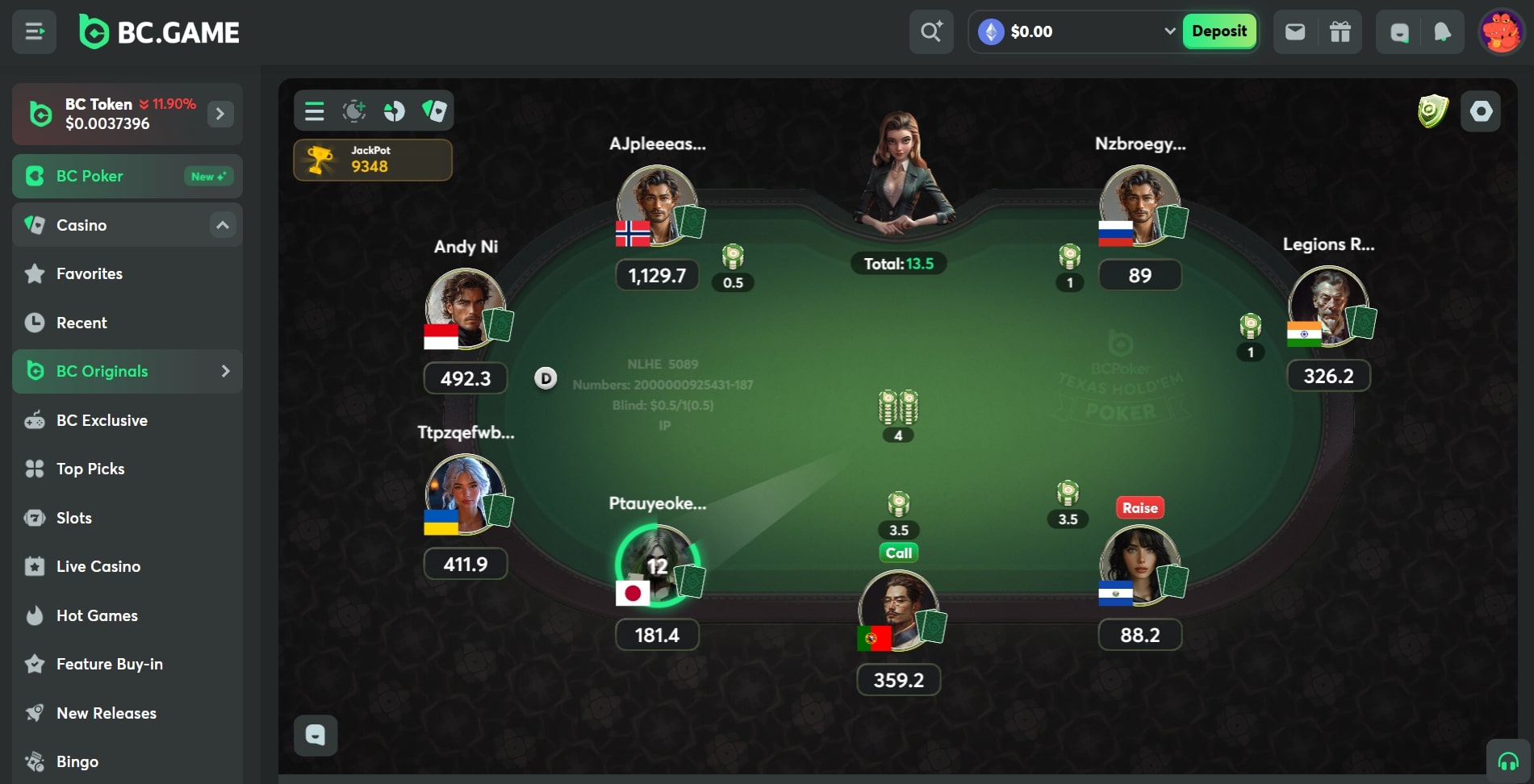 Play poker at BC.Game