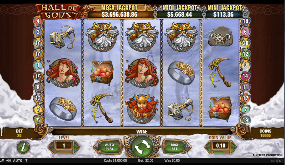 Hall of Gods Jackpot Slot Game