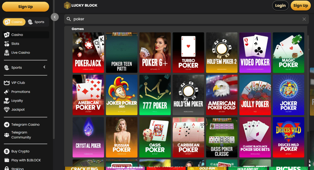 Lucky Block Video Poker