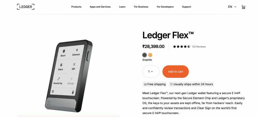 Ledger Flex hardware wallet