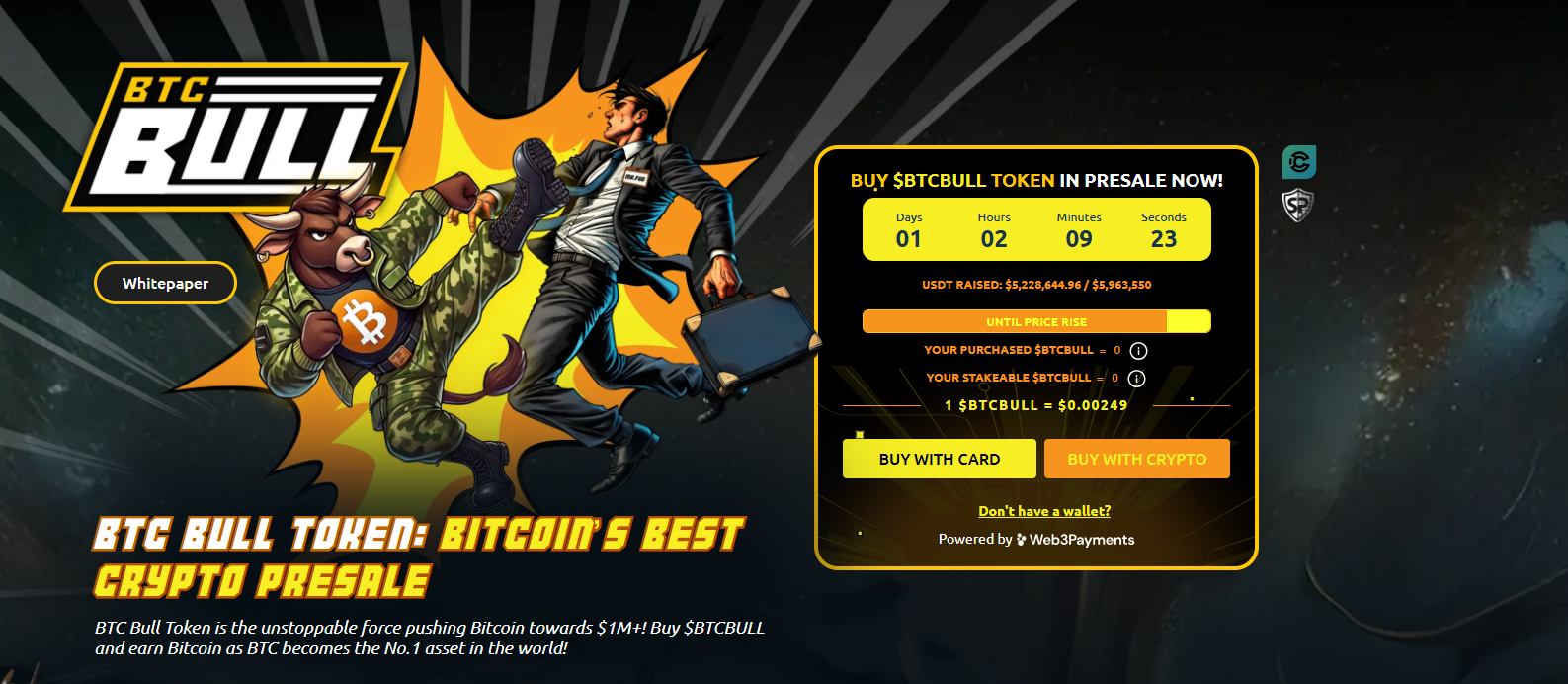 Will the Bitcoin price hit $100,000 this weekend? Tariff negotiations is massive for crypto. The BTC Bull presale has raised over $5.2 million