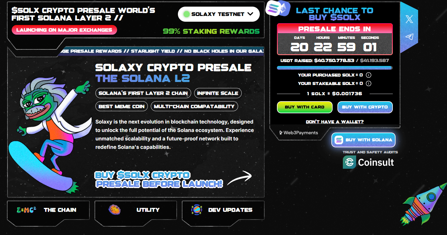 Ripple could integrate RLUSD in Cardano, lifting XRP crypto above $3. ADA could also soar to $1.4. Solaxy is the best crypto to buy right now