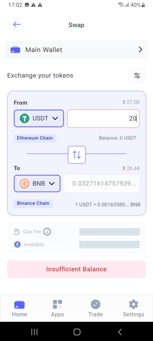 Best Wallet swap tokens