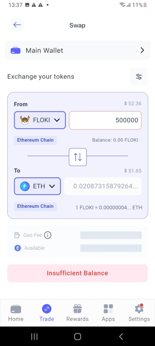 Swap Floki Tokens