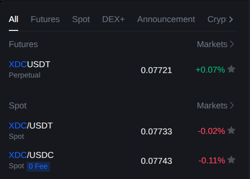 mexc spot market