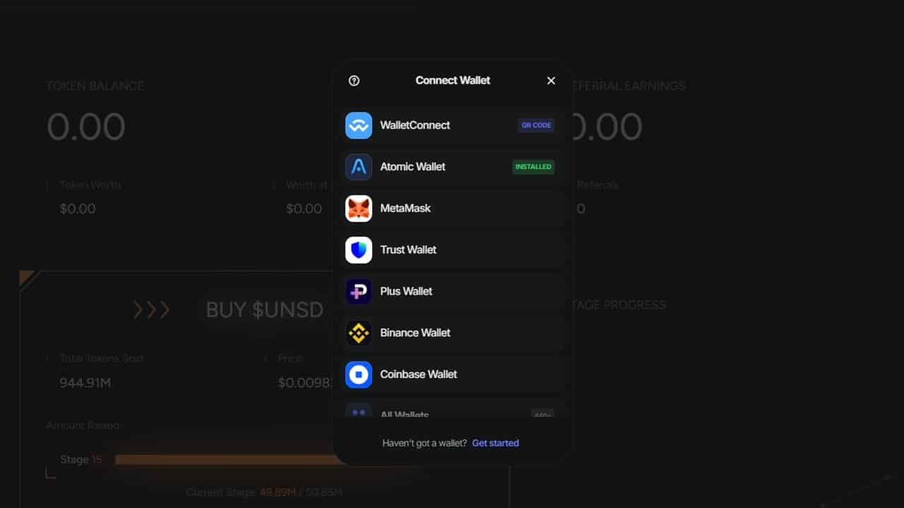 Unstaked connect wallet