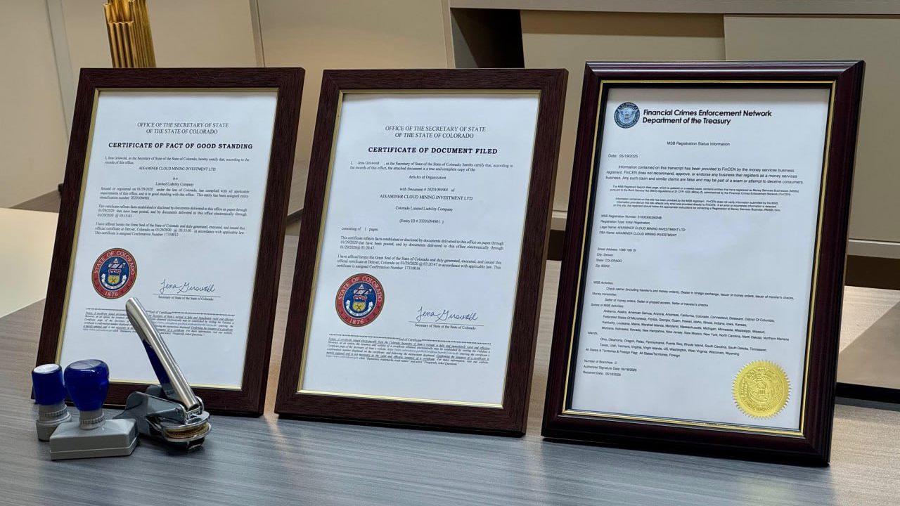 AIXA Miner Certificates