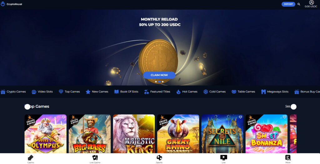 The user experience at Crypto Royal casino is great on desktop and mobile