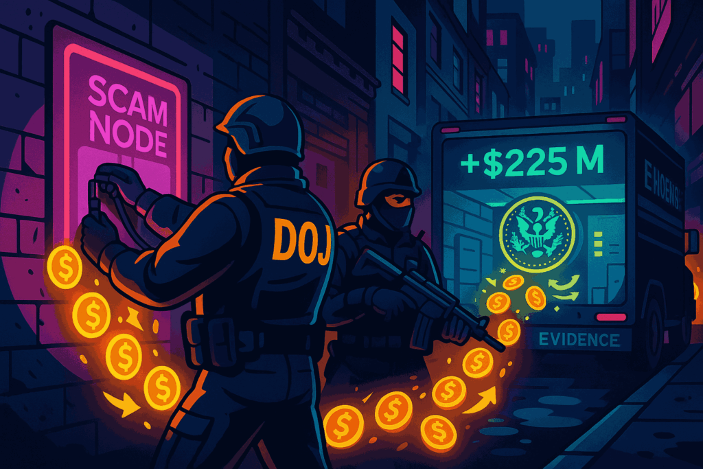 DOJ Targets Crypto Scam Rings, Recovers $225 Million in Digital Assets
