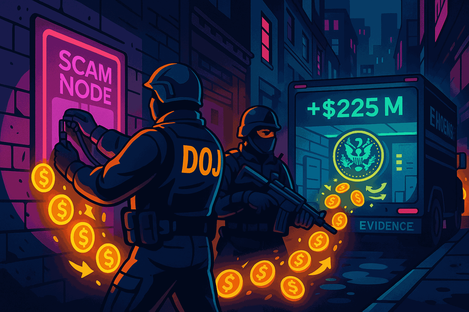 DOJ Seizes $225 Million in Crypto Scam Crackdown