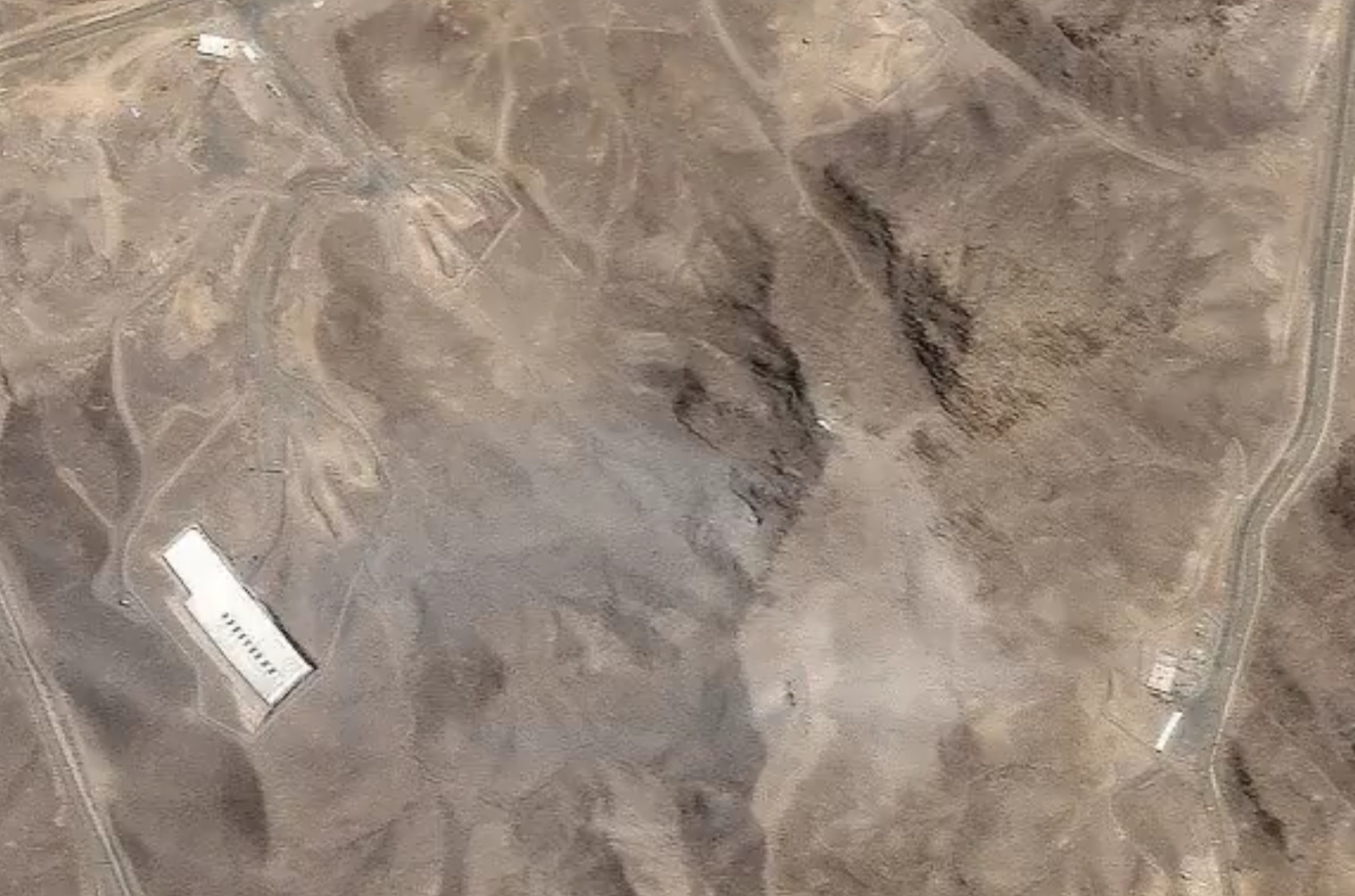 Aftermath of the US bunker-buster attack on iranians nuclear facilities.