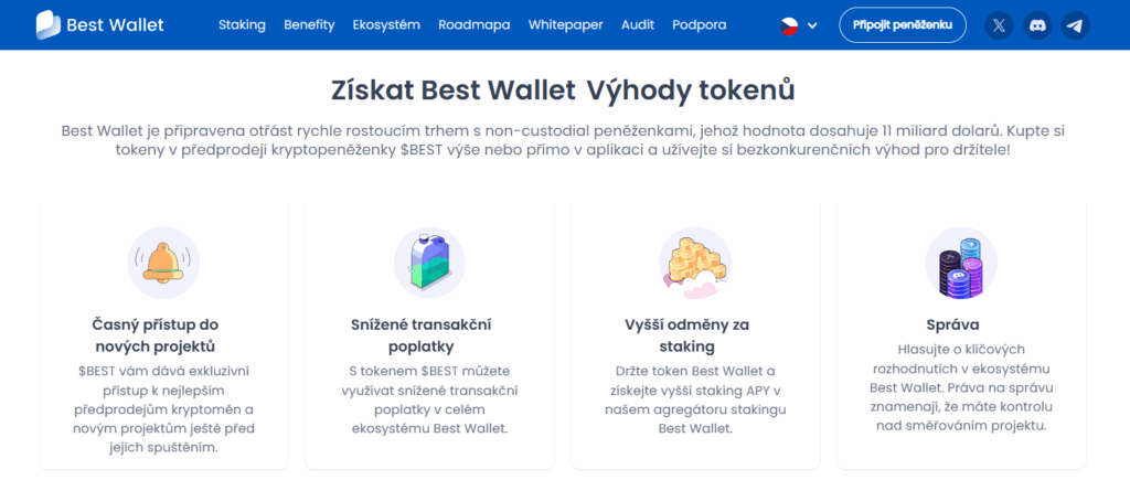Benefity tokenu Best Wallet.