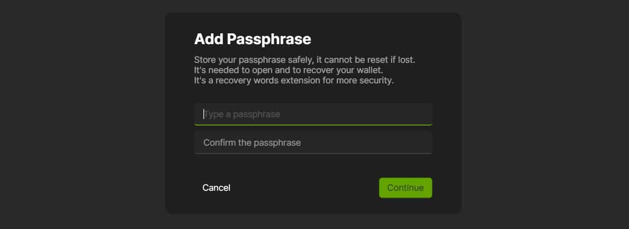 Wasabi Wallet Passphrase