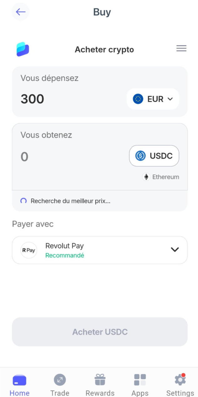 déposer Best wallet