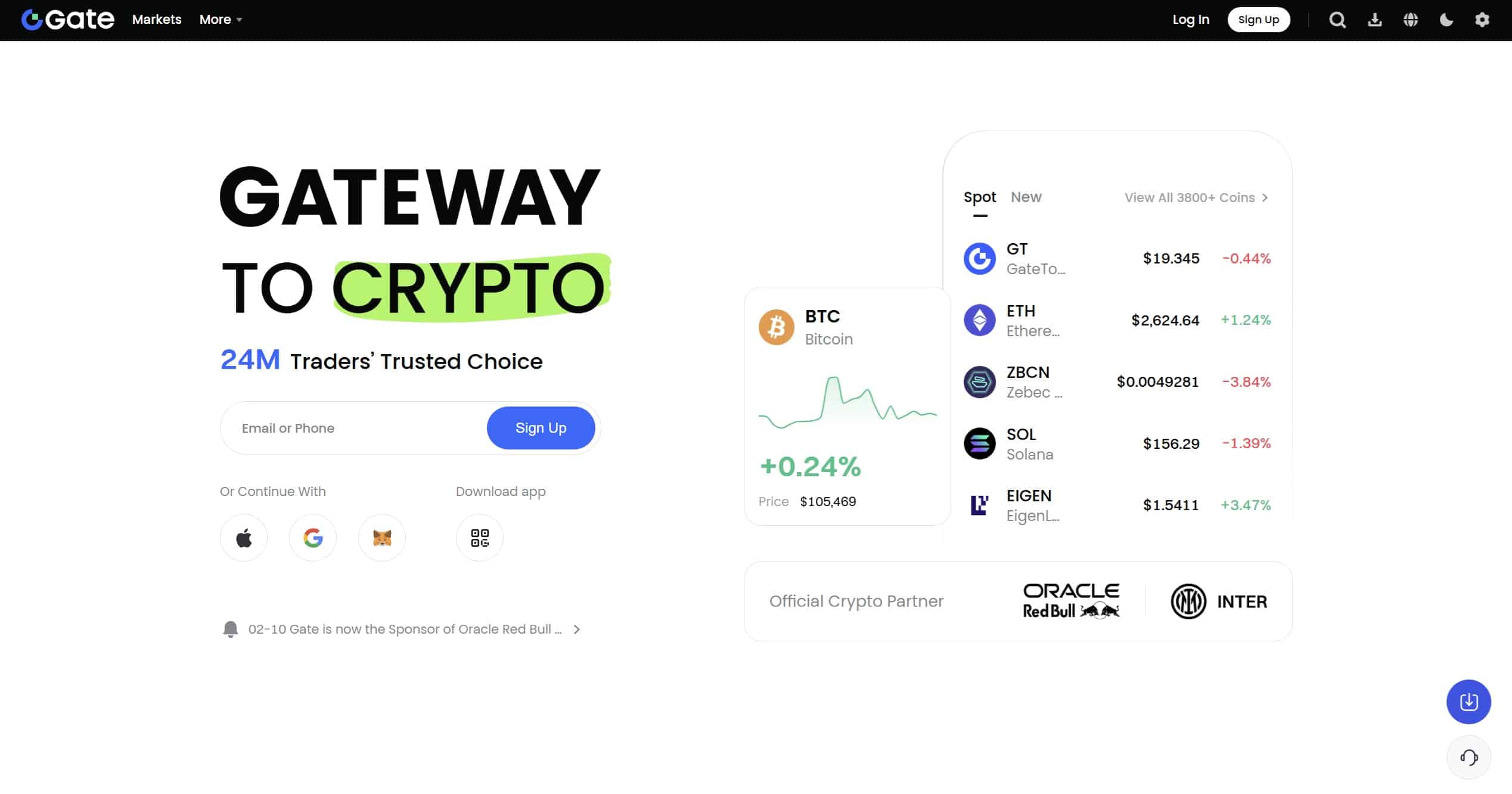 High Volume Exchange with a Wide Range of Assets
