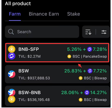 Pools available on SafePal