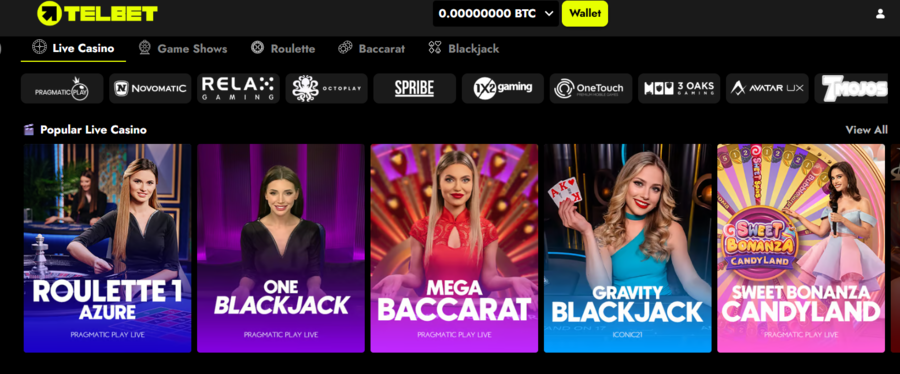 Telbet Casino's layout and filters make browsing its games straightforward.