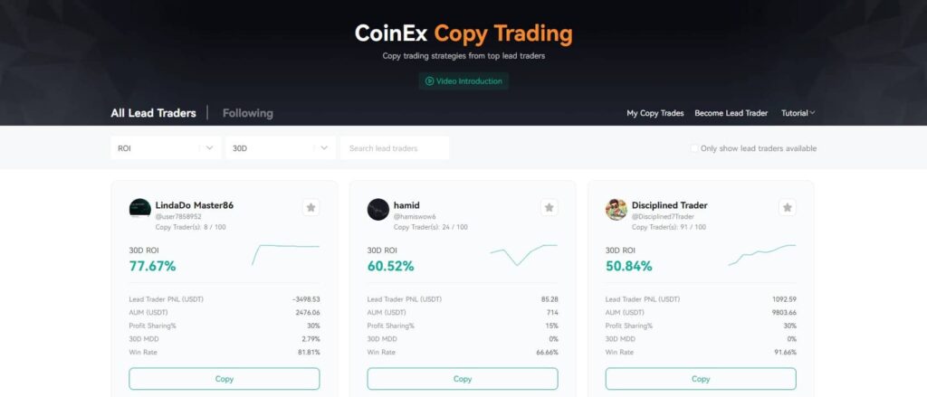CoinEx homepagina