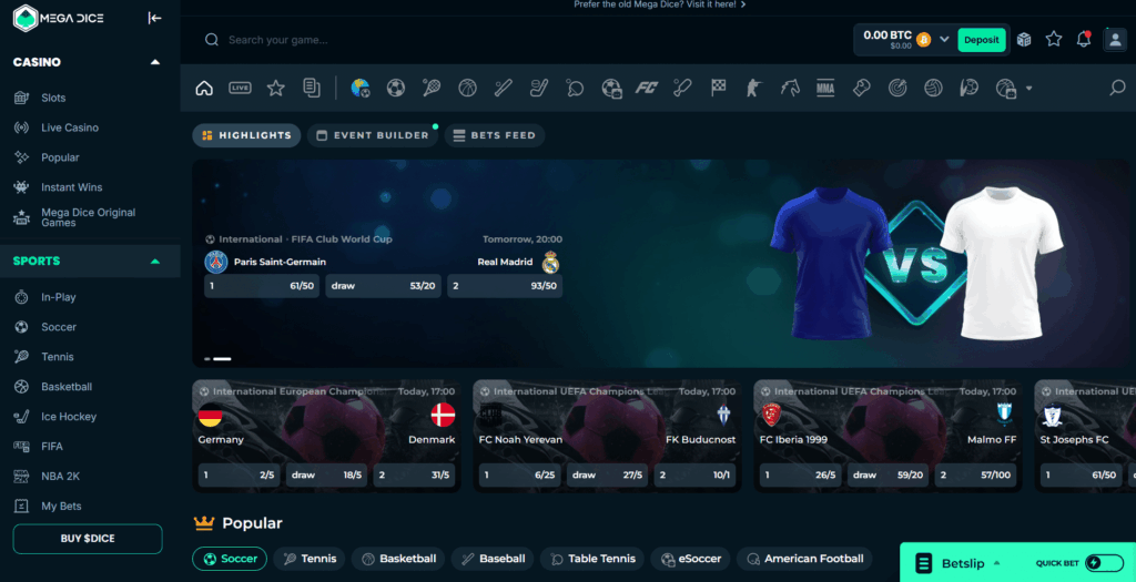 Mega Dice Sportsbook