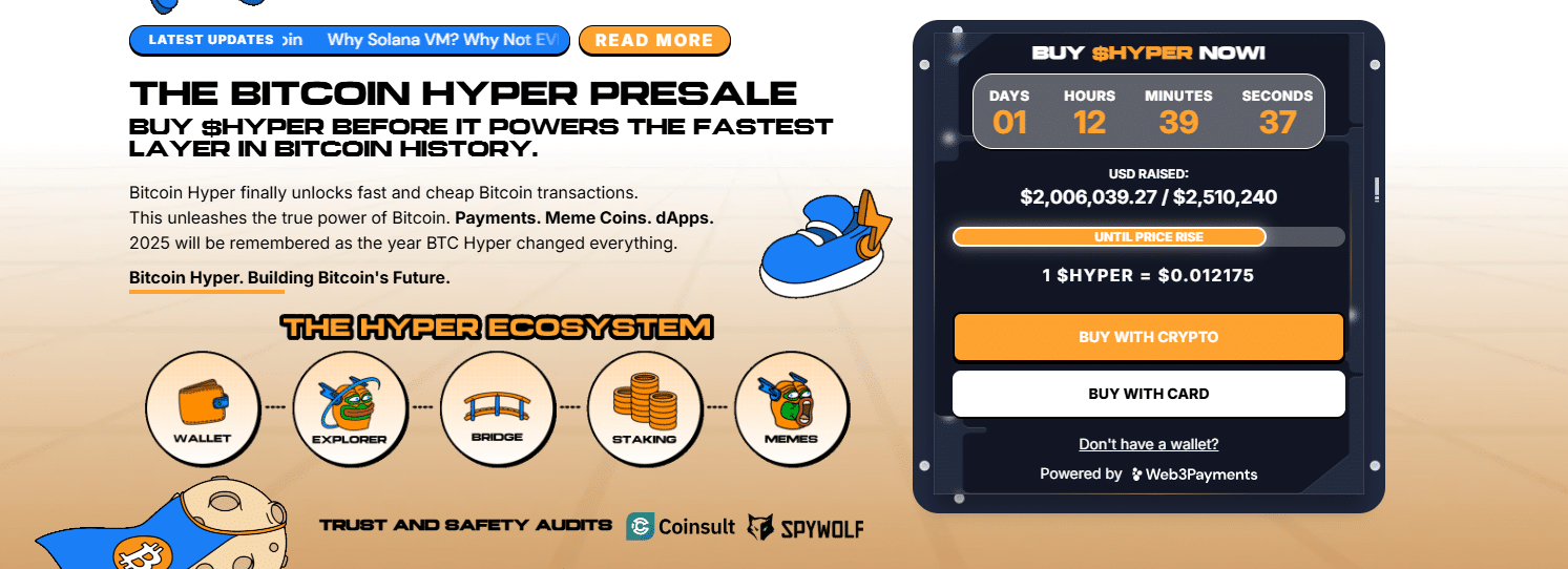 Bitcoin is firm, temporarily breaking $110,000. Analyst targets $230,000 if bulls press on. Bitcoin Hyper presale raises over $2 million