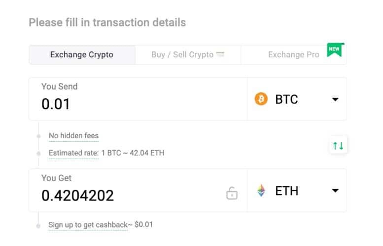 ChangeNOW swap fees
