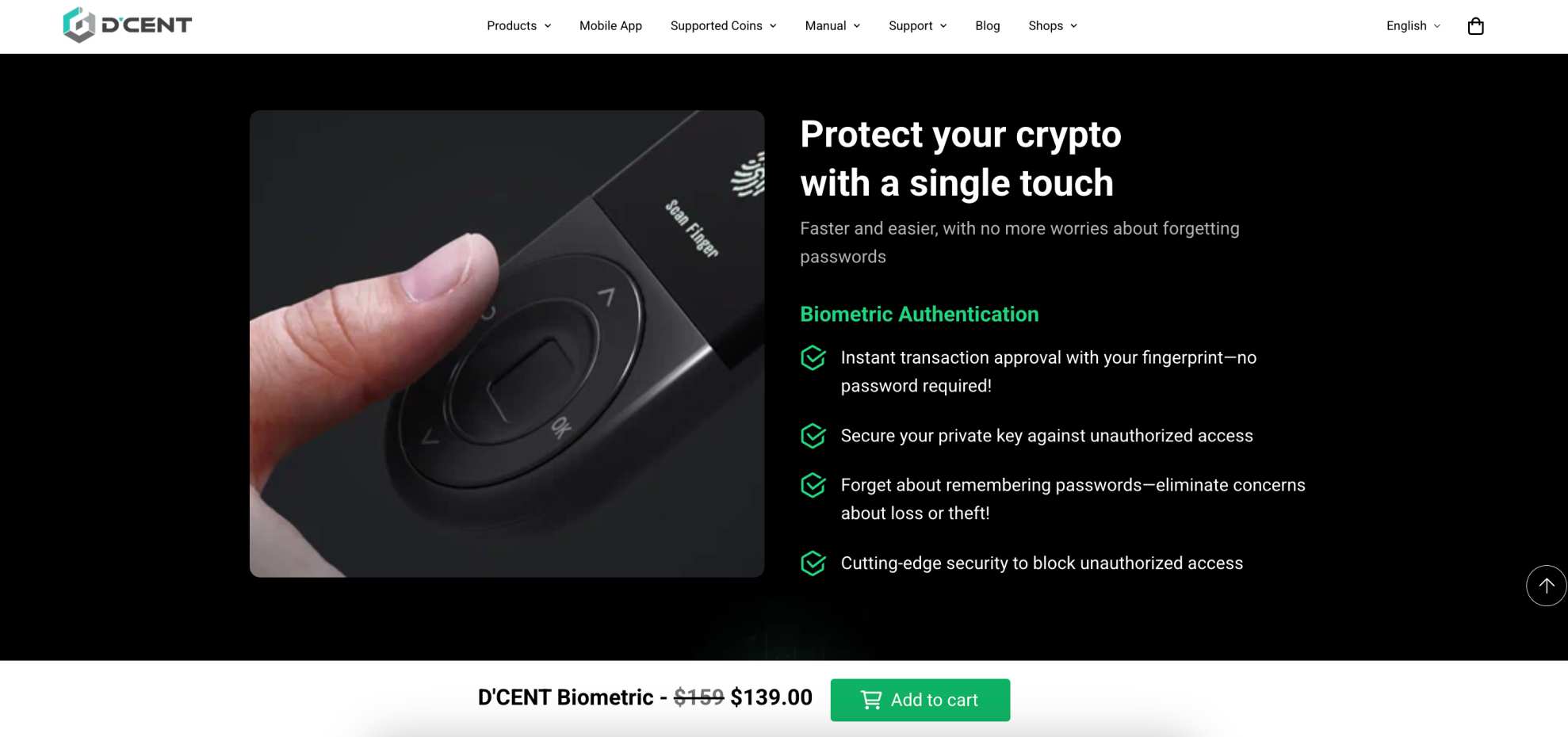 D'CENT Wallet device 
