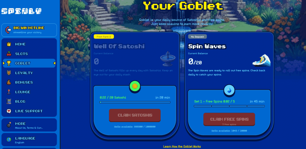 Earn rewards at Spinly Casino