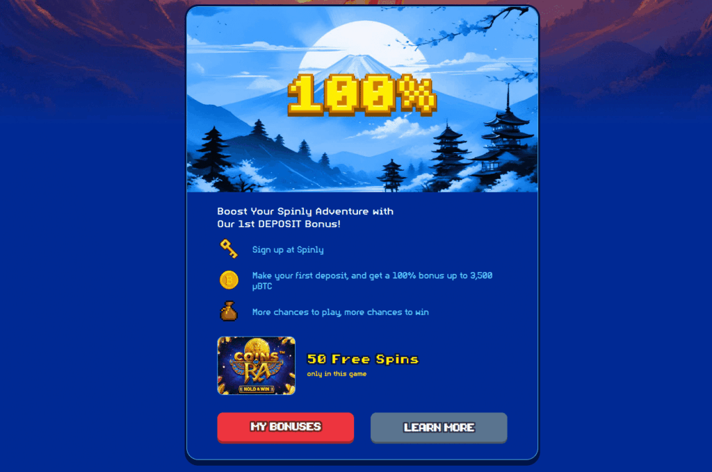 Spinly Casino Welcome Bonus