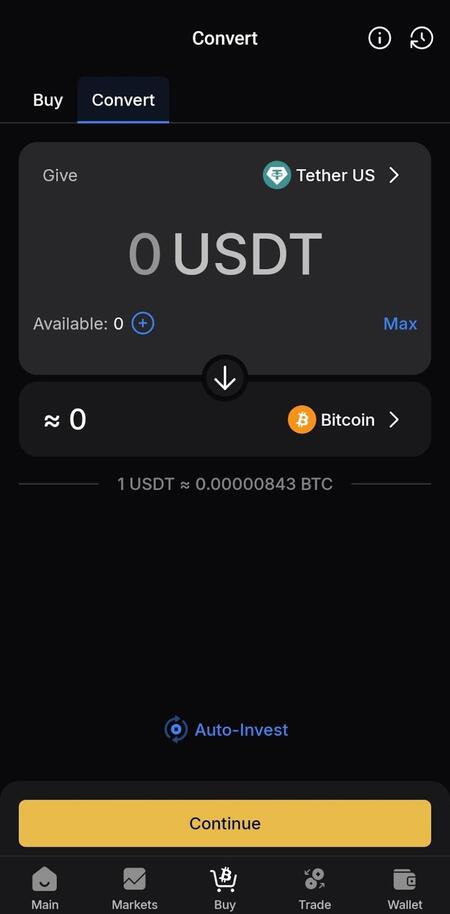 Overview of the Convert feature on WhiteBIT