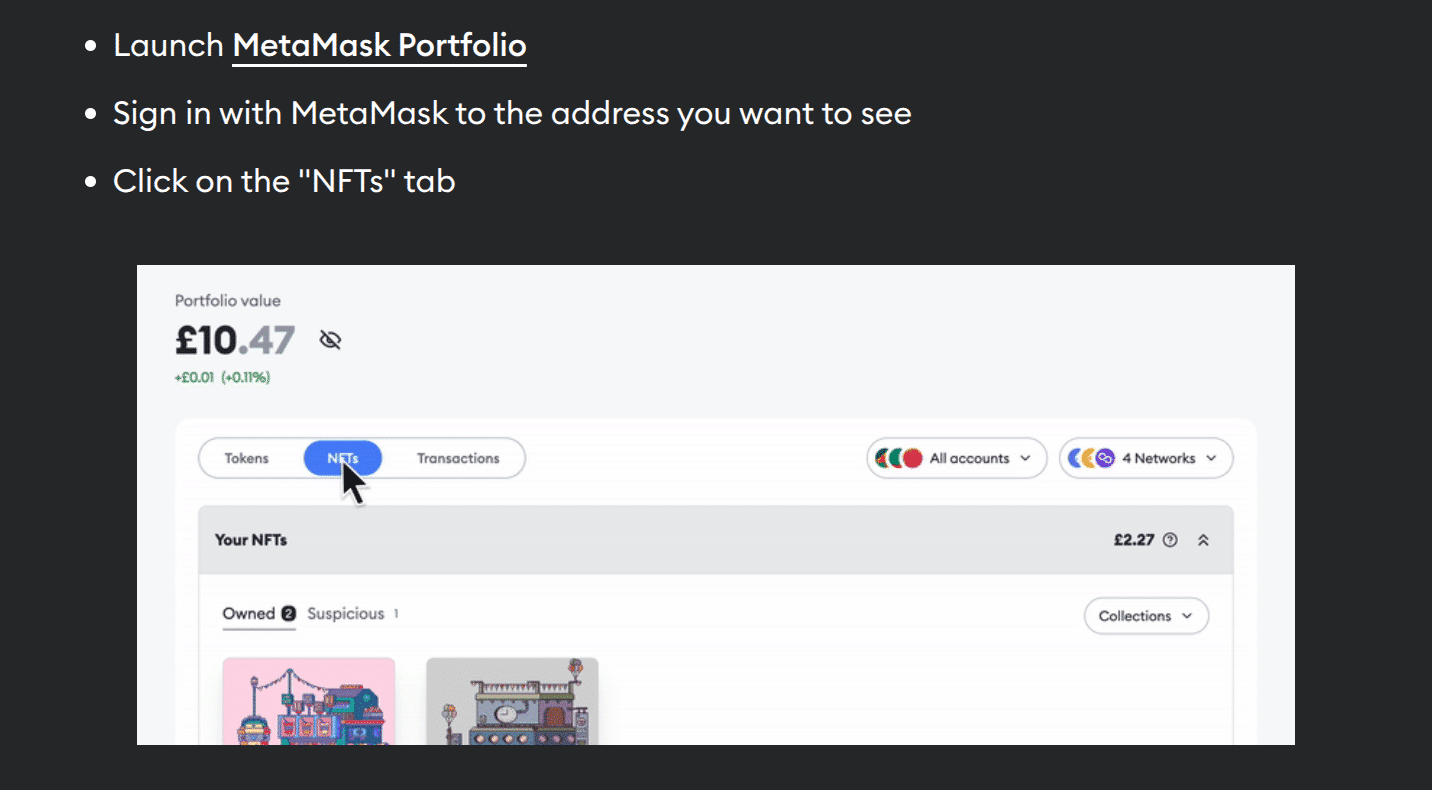 metamask nft gallery