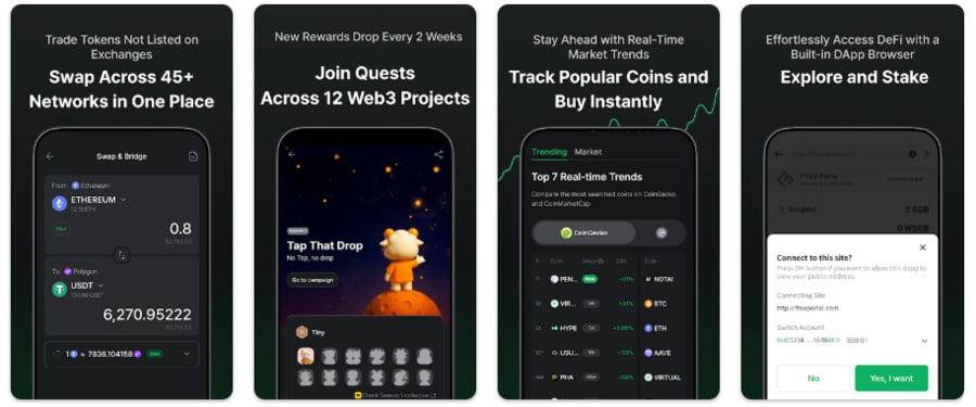 The look of D’CENT Mobile App on Android.
