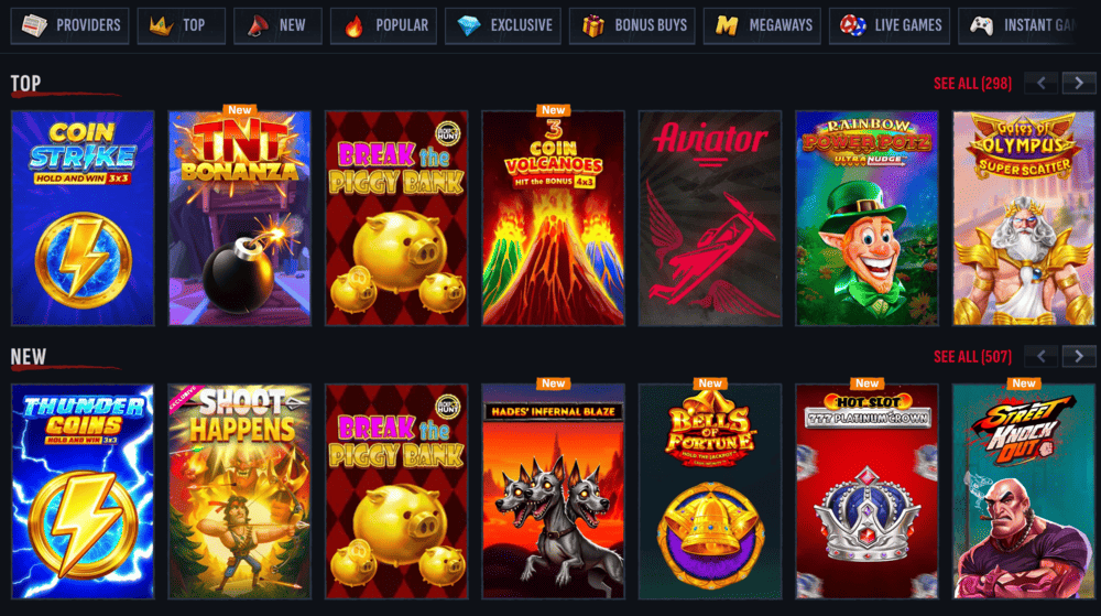 Diverse and Immersive Game Selections