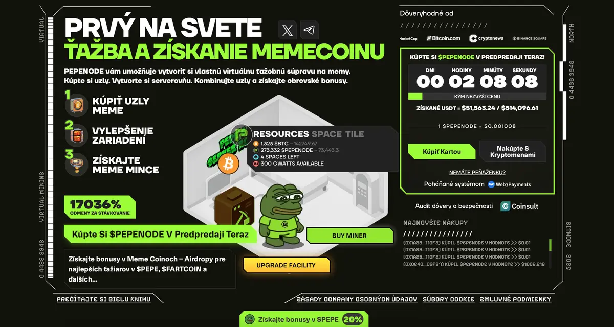 PepeNode najlepšie nové kryptomeny na nákup
