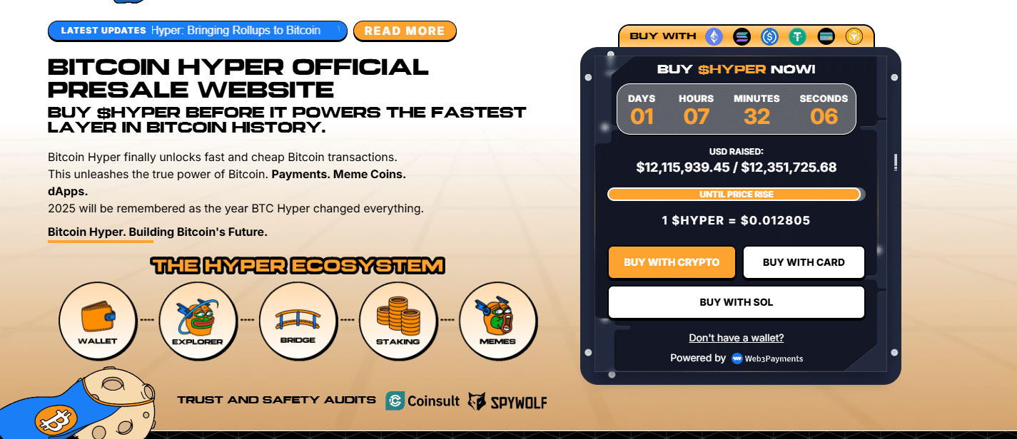 Goldman Sachs Bitcoin Crypto, Bitcoin Hyper Raises $12.1M