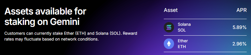 Gemini staking