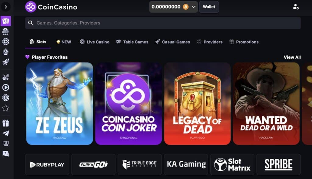 CoinCasino is among the best UK crypto casinos