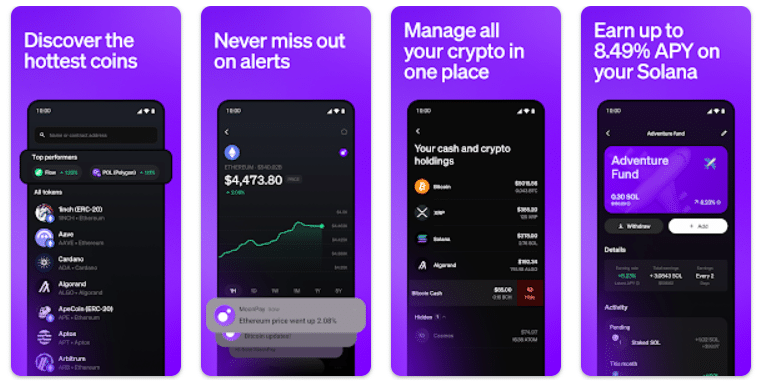 Overview of the MoonPay Android app