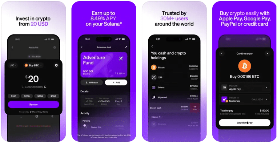 Overview of the MoonPay iOS app